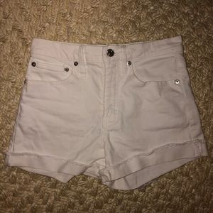 White jean shorts